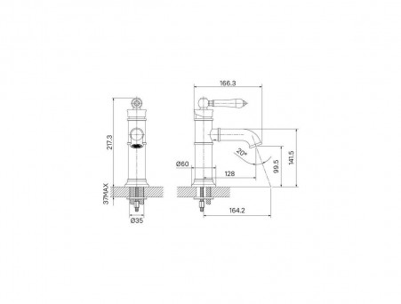 Смеситель для Умывальника «Iddis» Oxford, Стиль: Ретро (OXFSB00i01)