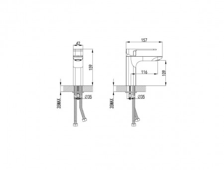 Смеситель для Умывальника «Iddis» Slide, Стиль: Модерн (SLIBL00i01)