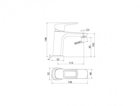 Смеситель для Умывальника «Iddis» Spin, Стиль: Модерн (SPISB00i01)