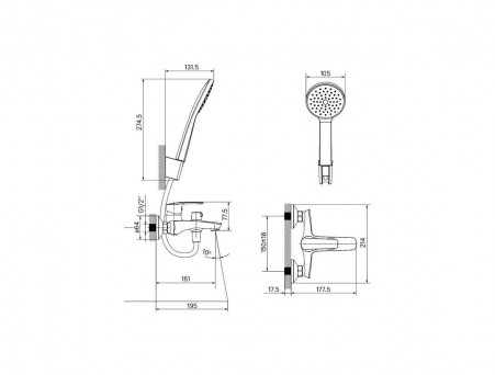 Смеситель для Ванны «Iddis» Ray, Стиль: Модерн (RAYBL02i02)