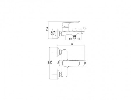 Смеситель для Ванны «Iddis» Sign, Стиль: Модерн (SIGSB02i02WA)