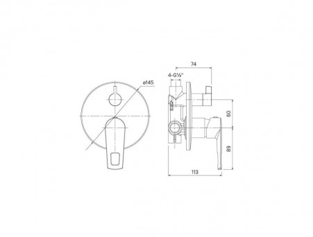 Смеситель Скрытого Монтажа с Двумя Выходами «Iddis» Runo, Стиль: Классический (RUNSB00i67)