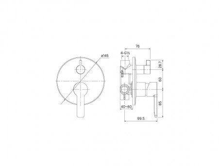 Смеситель Скрытого Монтажа с Двумя Выходами «Iddis» Sena, Стиль: Классический (SENSB00i67)