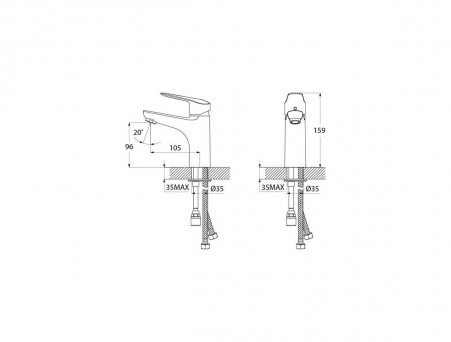 Смеситель для Умывальника с Гигиеническим Душем «Iddis» Torr, Стиль: Классический (TORSB00i08)