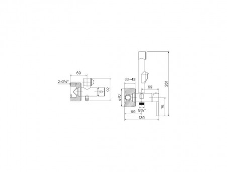 Смеситель Скрытого Монтажа с Гигиеническим Душем «Iddis» Axes, Стиль: Классический (003SBR0i08)