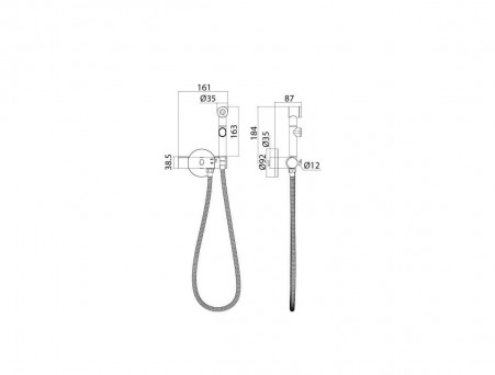 Смеситель Скрытого Монтажа с Гигиеническим Душем «Iddis» Axes, Стиль: Модерн (AXESBR0i08)