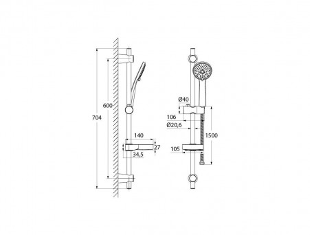 Душевой Гарнитур «Iddis» Cuba, Стиль: Классический (CUB3F00i16)