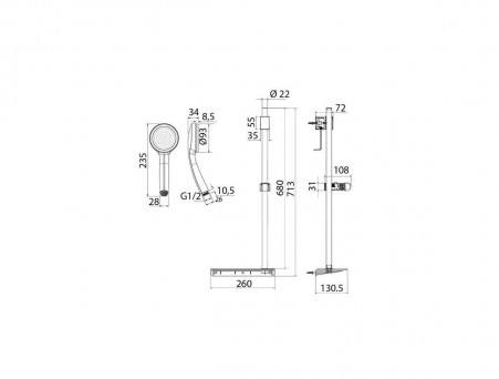 Душевой Гарнитур «Iddis» SpaHome, Стиль: Модерн (SPA1F68i16)