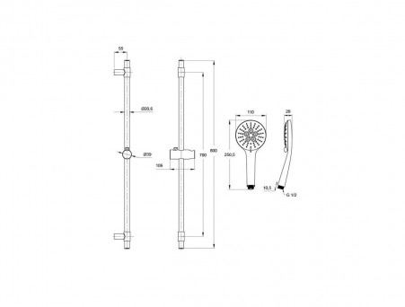 Душевой Гарнитур «Iddis» Torr, Стиль: Модерн (TOR3F00i16)
