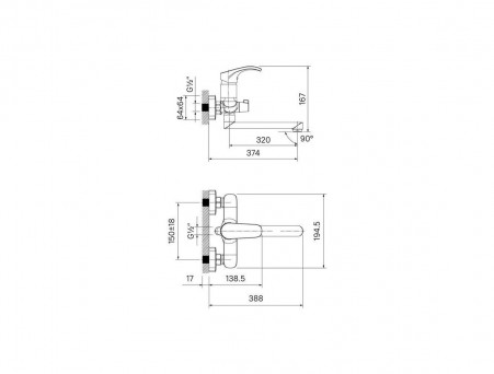 Смеситель для Ванны с Длинным Изливом «Iddis» Joker, Стиль: Модерн (JOKSB00i10WA)