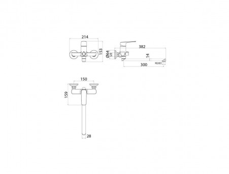 Смеситель для Ванны с Длинным Изливом «Iddis» Sign, Стиль: Модерн (SIGSBL2i10WA)