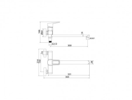 Смеситель для Ванны с Длинным Изливом «Iddis» Spin, Стиль: Классический (SPISBL2i10WA)