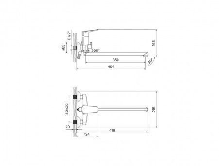 Смеситель для Ванны с Длинным Изливом «Iddis» Vibe, Стиль: Модерн (VIBSBL2i10WA)