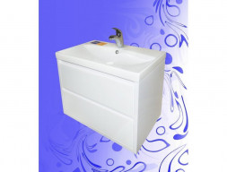 Тумба под Раковину «Андария» Валенсия, Como 70, Белая-Белое стекло (Т119/9 Б-Б)