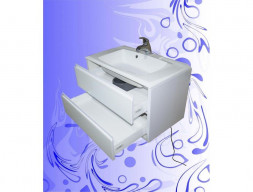 Тумба под Раковину «Андария» Валенсия, Elen 65, Белая-Белое стекло (Т57/9 Б-Б)