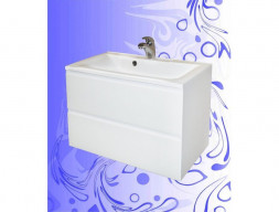 Тумба под Раковину «Андария» Валенсия, Elen 75, Белая-Белое стекло (Т58/9 Б-Б)