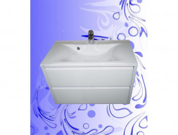 Тумба под Раковину «Андария» Валенсия, Elen 80, Alex 80, Белая-Белое стекло (Т59/9 Б-Б)