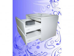 Тумба под Раковину «Андария» Валенсия, Elen 90, Марко-2 90, Белая-Белое стекло (Т67/9 Б-Б)