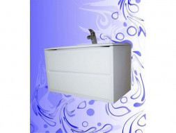 Тумба под Раковину «Андария» Валенсия, Elen100, Alex 100, Белая-Белое стекло (Т60/9 Б-Б)