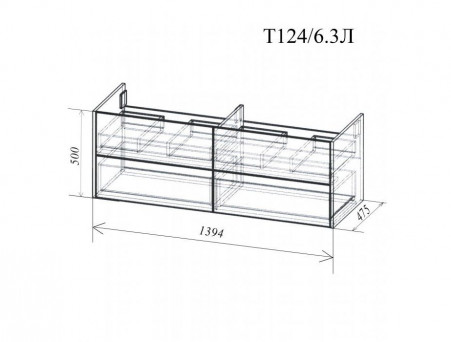 Тумба под Раковину «Андария» Дрея Tip-on, Pulsus 140, Люкс (Т124/6.3 Л)