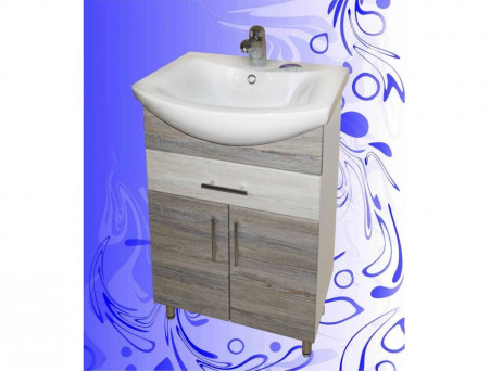 Тумба под Раковину «Андария» №5, Балтика 60, Сосна Скания Светлая-Темная (Т7 СОСНА СК.СВ-ТЕМН)