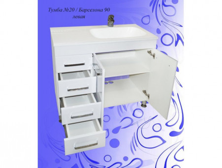 Тумба под Раковину «Андария» №20, Elen 90 (Барселона 90), Люкс, Левая (Правая) (Т67/27Л ЛЕВ. (ПР.))