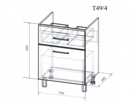 Тумба под Раковину «Андария» №22, Тигода 60 (Т49/4)