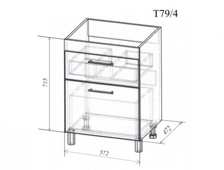 Тумба под Раковину «Андария» №25, Andrea 58 (Т79/4)