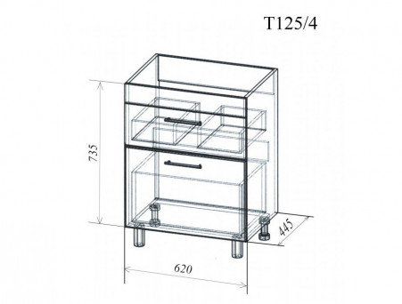 Тумба под Раковину «Андария» №25, Modul 65 (Т125/4)