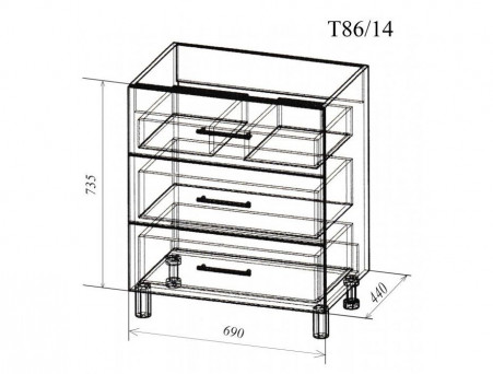 Тумба под Раковину «Андария» №35, Marko-1 70 (Т86/14)