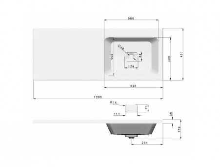 Тумба под Раковину и Стиральную Машину «Андария» №40, Даллас 1200, Правая (Т102/4 ПР)