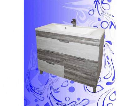 Тумба под Раковину «Андария» №41, Elen 100, Дуб Винтаж Графит-Белый, Левая(Правая) (Т60/19 ДУБ ВИНТ.ГРАФ.-БЕЛ. ЛЕВ.(ПР.))