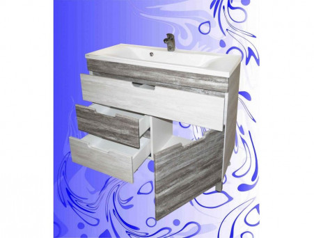Тумба под Раковину «Андария» №41, Elen 100, Дуб Винтаж Графит-Белый, Левая(Правая) (Т60/19 ДУБ ВИНТ.ГРАФ.-БЕЛ. ЛЕВ.(ПР.))