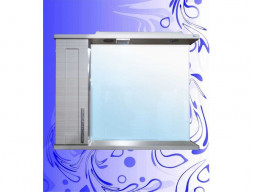 Зеркало-Шкаф для Ванной «Андария» Адель 800, Сандал Белый, Левый(Правый), Свет (Ш75 СНД.БЕЛ. ЛЕВ. СВ. (ПР.))