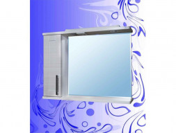 Зеркало-Шкаф для Ванной «Андария» Адель 900, Сандал Белый, Левый(Правый), Свет (Ш76 СНД.БЕЛ. ЛЕВ.СВ. (ПР.))