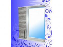 Зеркало-Шкаф для Ванной «Андария» Гамма Фасад 600, Дуб Винтаж Графит-Белый, Левый(Правый) (Ш36 Ф ДУБ ВИНТ.ГРАФ.-БЕЛ.ЛЕВ. (ПР.))