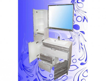 Пенал для Ванной «Андария» №15, 400, Люкс, Дуб Винтаж Графит-Белый, Левый(Правый) (П 1 Б/Р Л ДУБ ВИНТ.ГРАФ.-БЕЛ. ЛЕВ.(ПР.))