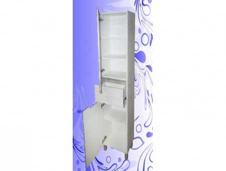 Пенал для Ванной «Андария» №15, 400, Люкс, Дуб Винтаж Графит-Белый, Левый(Правый) (П 1 Б/Р Л ДУБ ВИНТ.ГРАФ.-БЕЛ. ЛЕВ.(ПР.))