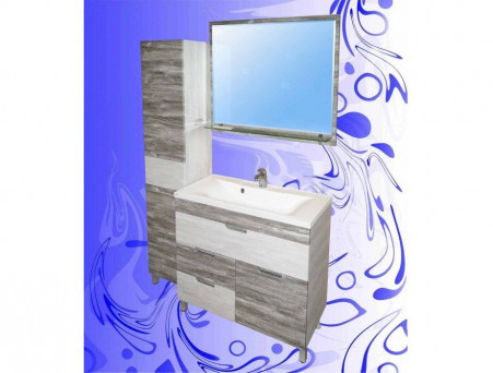 Пенал для Ванной «Андария» №15, 400, Люкс, Дуб Винтаж Графит-Белый, Левый(Правый) (П 1 Б/Р Л ДУБ ВИНТ.ГРАФ.-БЕЛ. ЛЕВ.(ПР.))