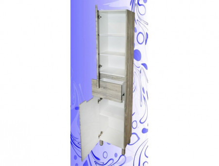 Пенал для Ванной «Андария» №15, 400, Люкс, Дуб Мелфорд Грей, Левый(Правый) (П 1 Б/Р Л ДУБ МЕЛФ.ГРЕЙ ЛЕВ. (ПР.))