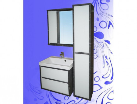 Пенал для Ванной «Андария» Валенсия, 300, Торос Графит - Белое стекло (П 7/9 ТГ-Б)