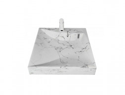 Раковина над Стиральной Машиной «Marko» Marko-29/600 Твист, Белый Мрамор (MARKO-29/600)