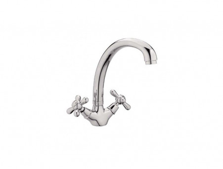 Смеситель для Кухни «BACH» С-образный, Двухрычажный (DI1020-03)