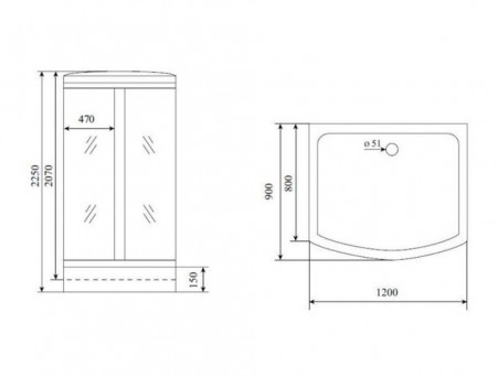 Душевая Кабина «Timo» Lux, Прямоугольная 120x90x225 L/R (T-7715)