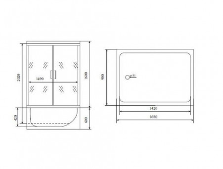 Душевая Кабина «Timo» Lux, Прямоугольная 168x90x220 (TL1506)