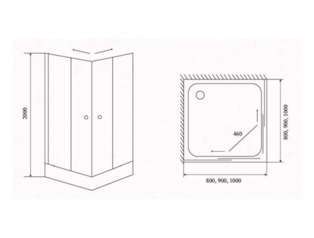Душевой Уголок «Timo» Romb Glass, Квадратный 100x100x200 с Поддоном (TL-1102 R)