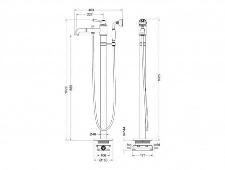 Напольный Cмеситель «Timo» Arisa Черный Матовый (5300/03Y-CR)
