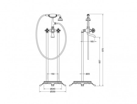 Напольный Cмеситель «Timo» Nelson Черный Матовый (1900/03Y-CR)
