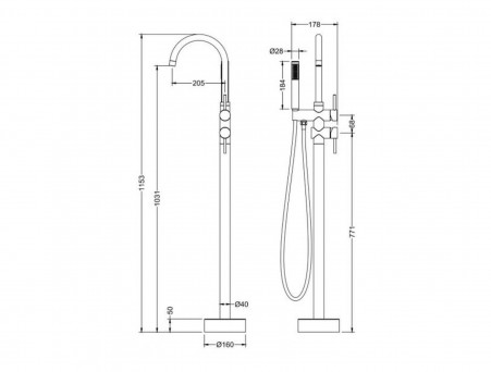 Напольный Cмеситель «Timo» Saona  (2300/03Y-CR)