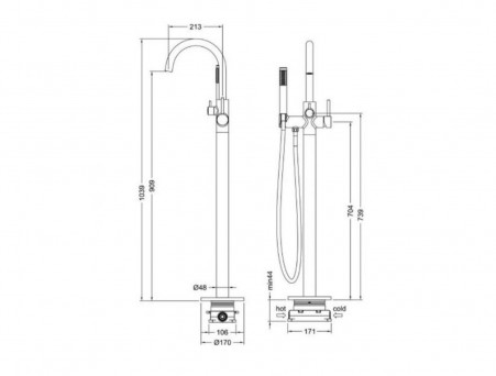 Напольный Cмеситель «Timo» Saona  (2310/03Y-CR)